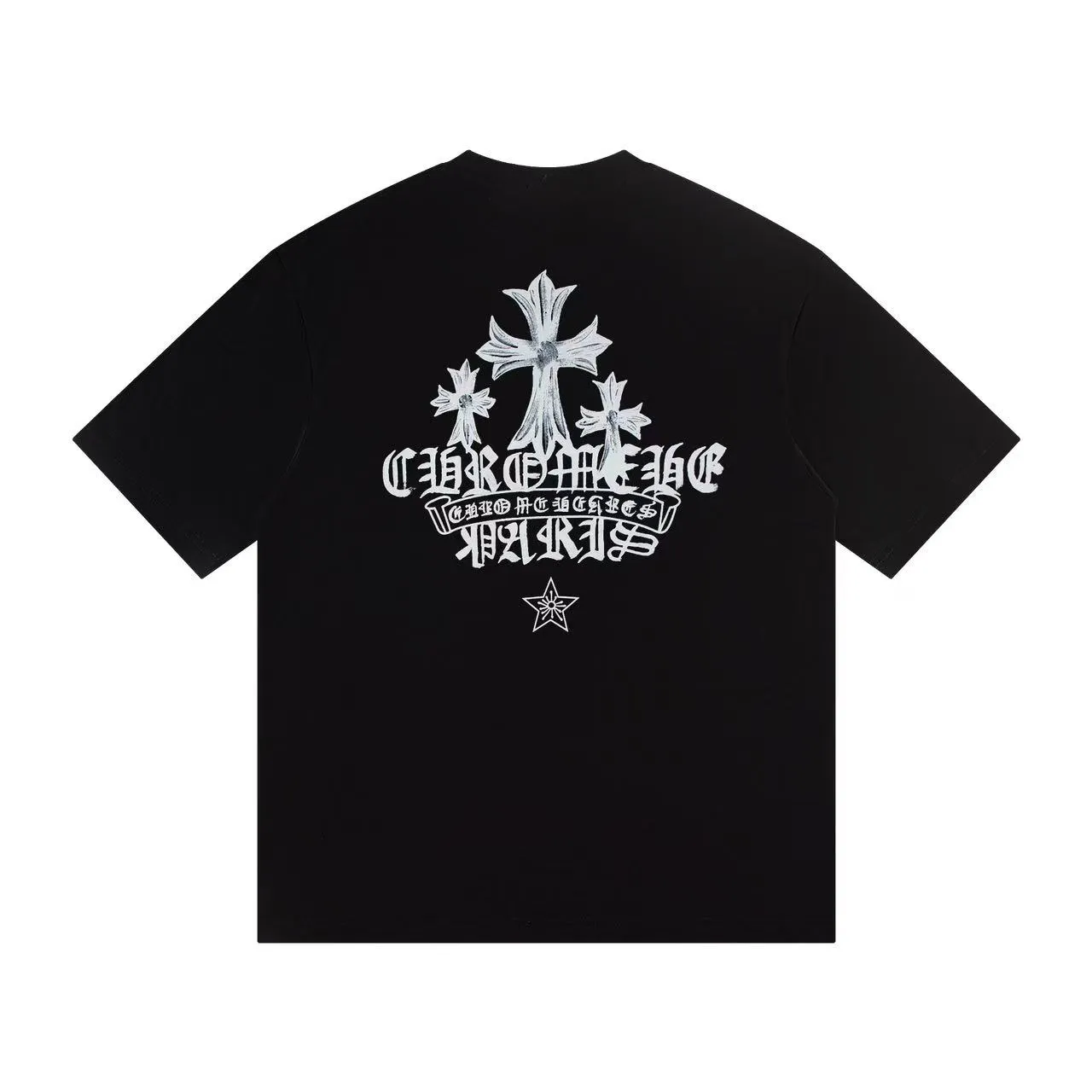 🅿️146 Style: 2025 new Croix Heart short-sleeved T-shirt Material: High version 300g double yarn combed cotton Size: S～XL Color: Black Style number: Z020
